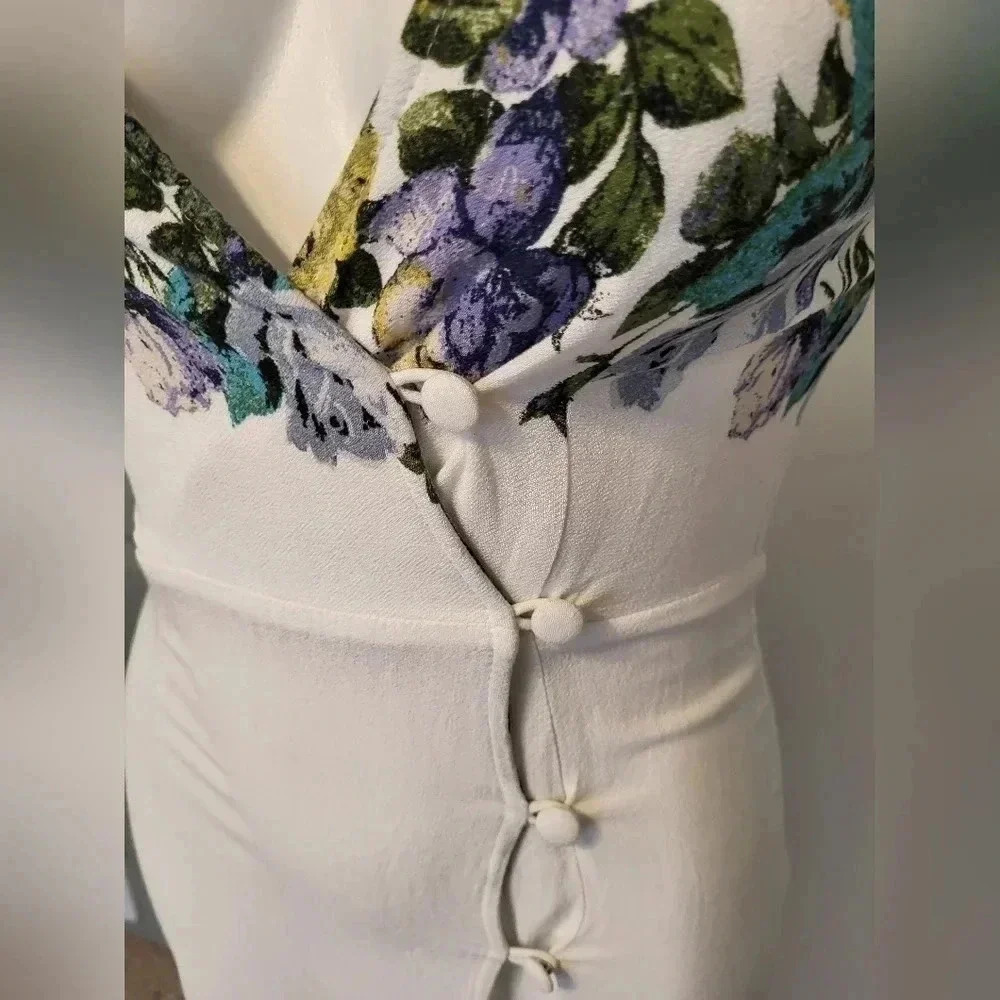 FREE PEOPLE Jaimie Floral Print Wrap Boho Prairie Midi Dress(XS) - Picture 9 of 13